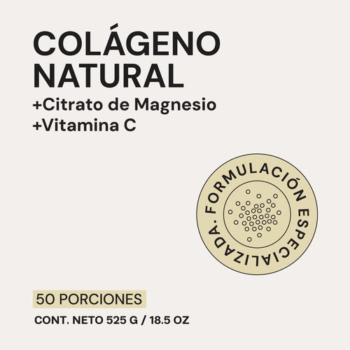 Colágeno Natural | 525 gr | + Citrato de Magnesio y Vitamina C | Sin sabor