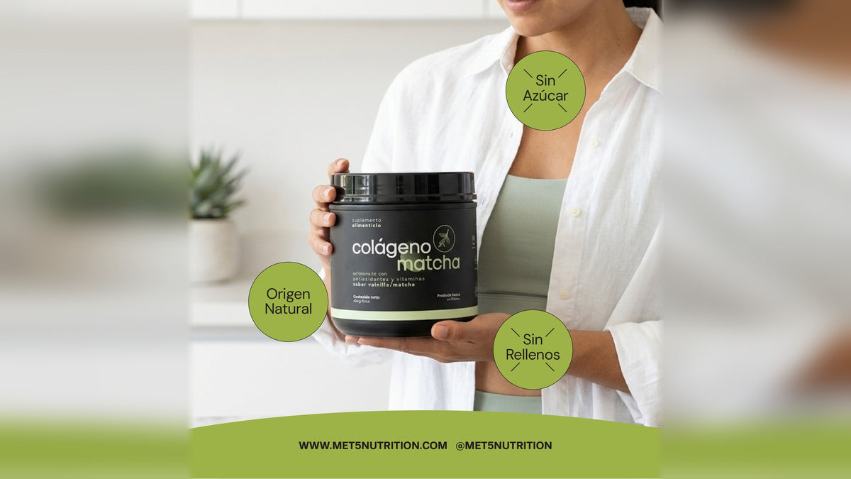 Colágeno Matcha | 450 gr | Colágeno Hidrolizado Puro con Matcha, Vitaminas C, D, E, Magnesio y Omega-3