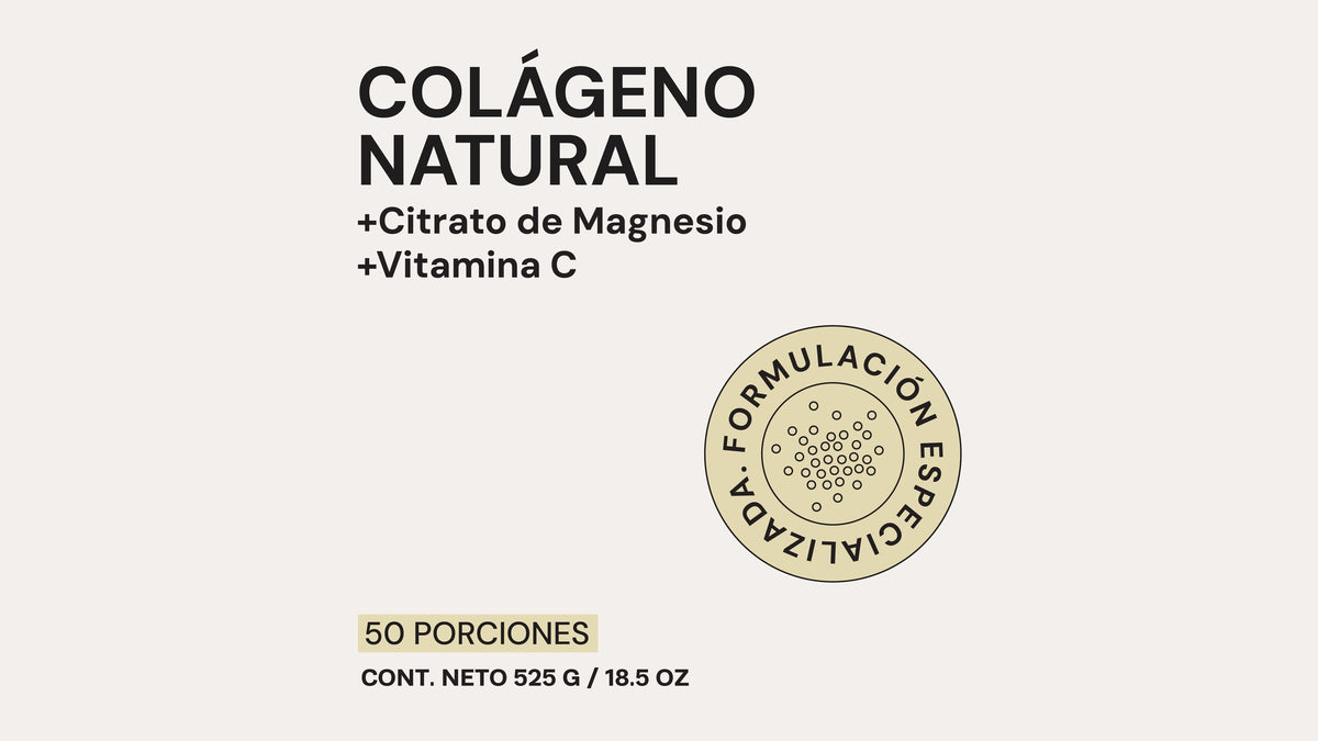 Colágeno Natural | 525 gr | + Citrato de Magnesio y Vitamina C | Sin sabor