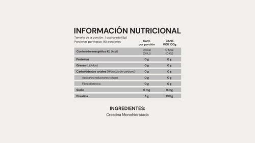 Creatina Monohidratada Micronizada | 450 gr | Sin Sabor | Sin Olor