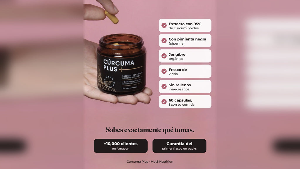 Cúrcuma Plus | 60 cápsulas | Cúrcuma con Pimienta Negra y Jengibre