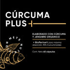 Cúrcuma Plus | 60 cápsulas | Cúrcuma con Pimienta Negra y Jengibre