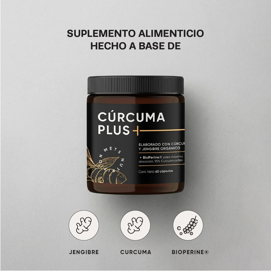 Cúrcuma Plus | 60 cápsulas | Cúrcuma con Pimienta Negra y Jengibre