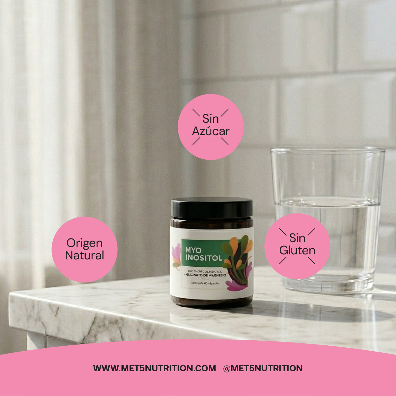 Myo-Inositol + Glicinato de Magnesio | 60 cápsulas